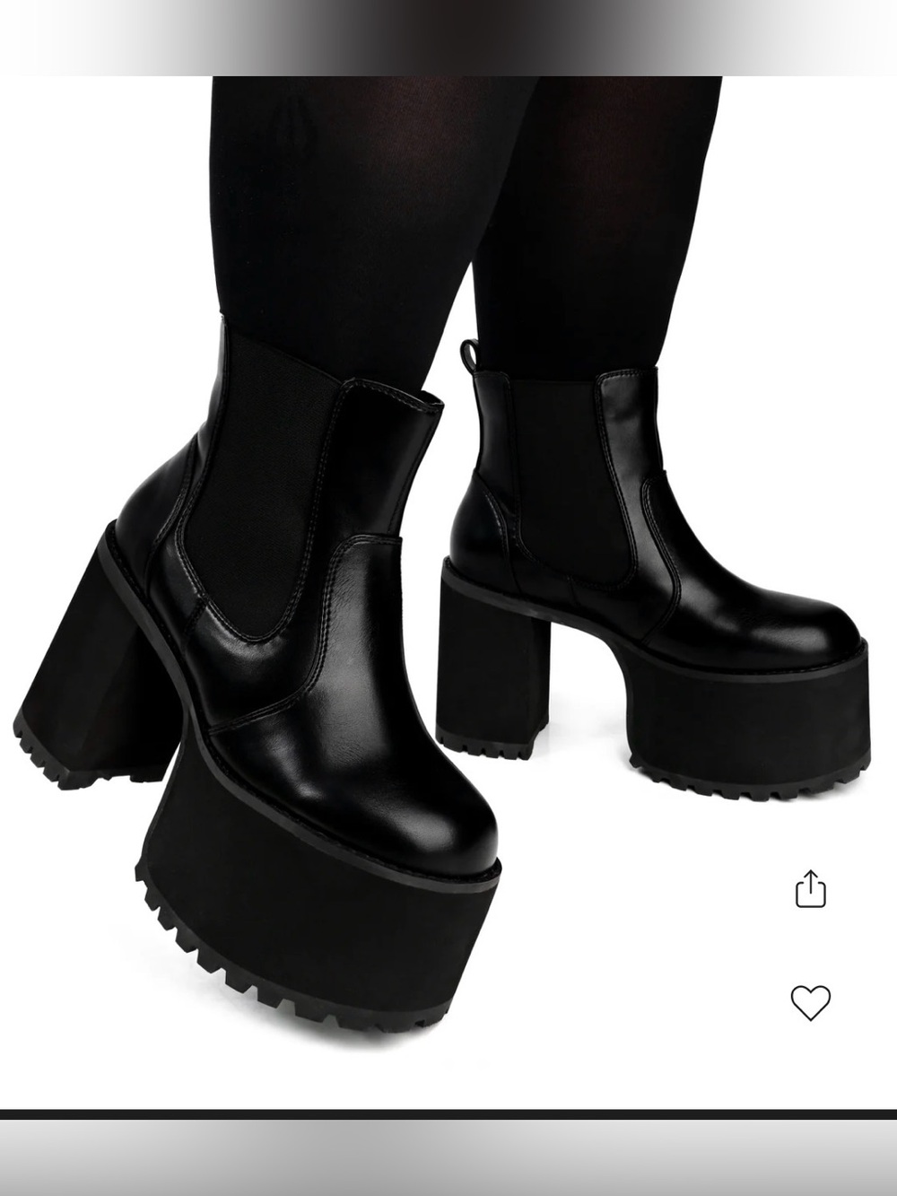 Foxblood Black Platform Chelsea Boots - Women NWOB